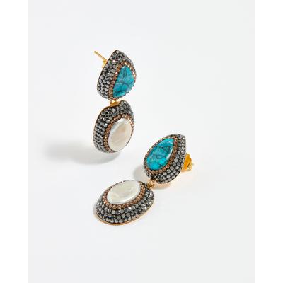 Turquoise and Baroque Pearl Earrings