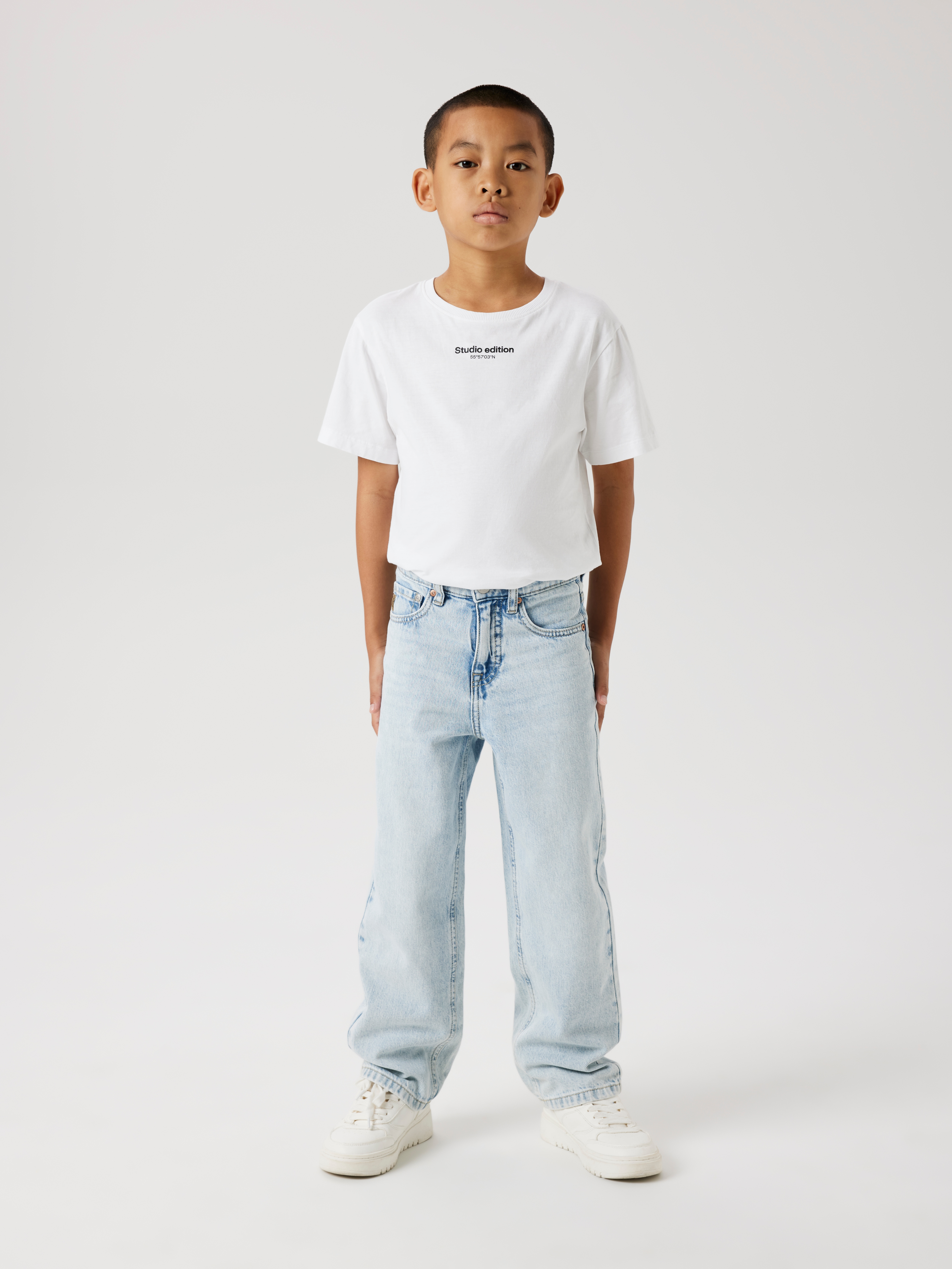 Straight-Jeans NAME IT "NKMRYAN – Jeans mit geradem Bein, strapazierfähig", Jungen, Gr. 128, N-Gr, blau (light blau denim), Denim/Jeans, Obermaterial: 100% Baumwolle, unifarben, straight fit lang, Jeans Straight-Jeans, unifarben, casual, straight...