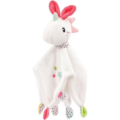 Schmusetuch FEHN "Aiko & Yuki, Einhorn", Baby, rosa (weiß, rosa), Softvelour, Plüsch, Schnuffeltücher, mit Befestigungsring für Schnuller
