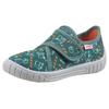 Hausschuh SUPERFIT "BILL WMS: Mittel", Kinder, Gr. 26, bunt (olivgrün, orange), Baumwolle, casual, Schuhe, Klettschuh mit Klettverschluss, Größenschablone zum Download