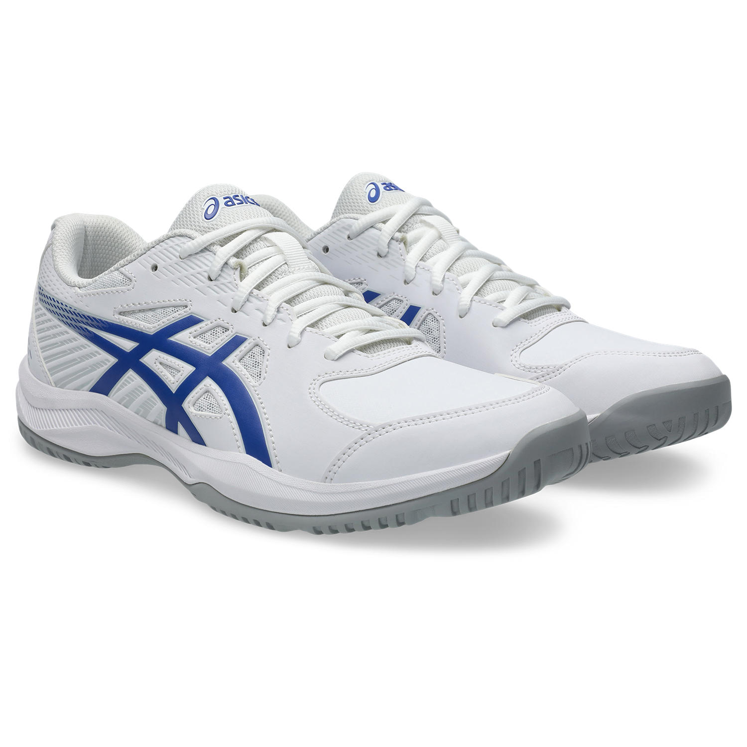 Tennisschuh ASICS "COURT SLIDE 4", Herren, Gr. 44, weiß (weiß, schwarz cobalt), Synthetik, Schuhe, Multicourt-Schuhe