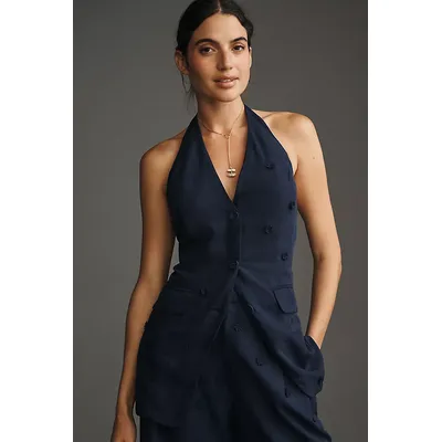 Maeve Linen Blend Halter Vest