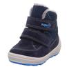 Winterboots SUPERFIT "GROOVY 2.0 WMS: Mittel", Kinder, Gr. 25, blau (dunkelblau), Veloursleder, Polyester, casual, Schuhe, Snowboots mit GORE-TEX, Größenschablone zum Download