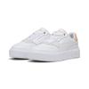 Sneaker PUMA "Cali Court Match Sneakers Damen", Gr. 40.5, weiß (weiß almost apricot orange), Obermaterial: Kuhleder, Synthetik; Futter: Textil; Innensohle: Textil; Laufsohle: Gummi, Schuhe