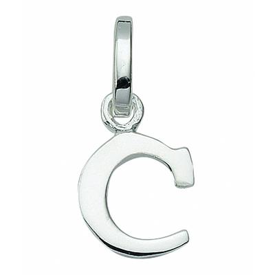 Namenskette ADELIA´S "Halskette - Namenskette mit Buchstabenanhänger C aus 925 Silber", silber, Halsketten, Damen, Silber 925 (Sterlingsilber), Schmuckset mit bis 45 cm stufenlos verstellbarer 925 Silber Halskette Image