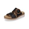 Pantolette REMONTE "Remonte Pantoletten Glattleder", Damen, Gr. 44, schwarz, Glattleder, casual, Schuhe