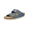Hausschuh ROHDE "Rohde Pantoletten Veloursleder", Damen, Gr. 37, blau (jeans), Veloursleder, casual, Schuhe