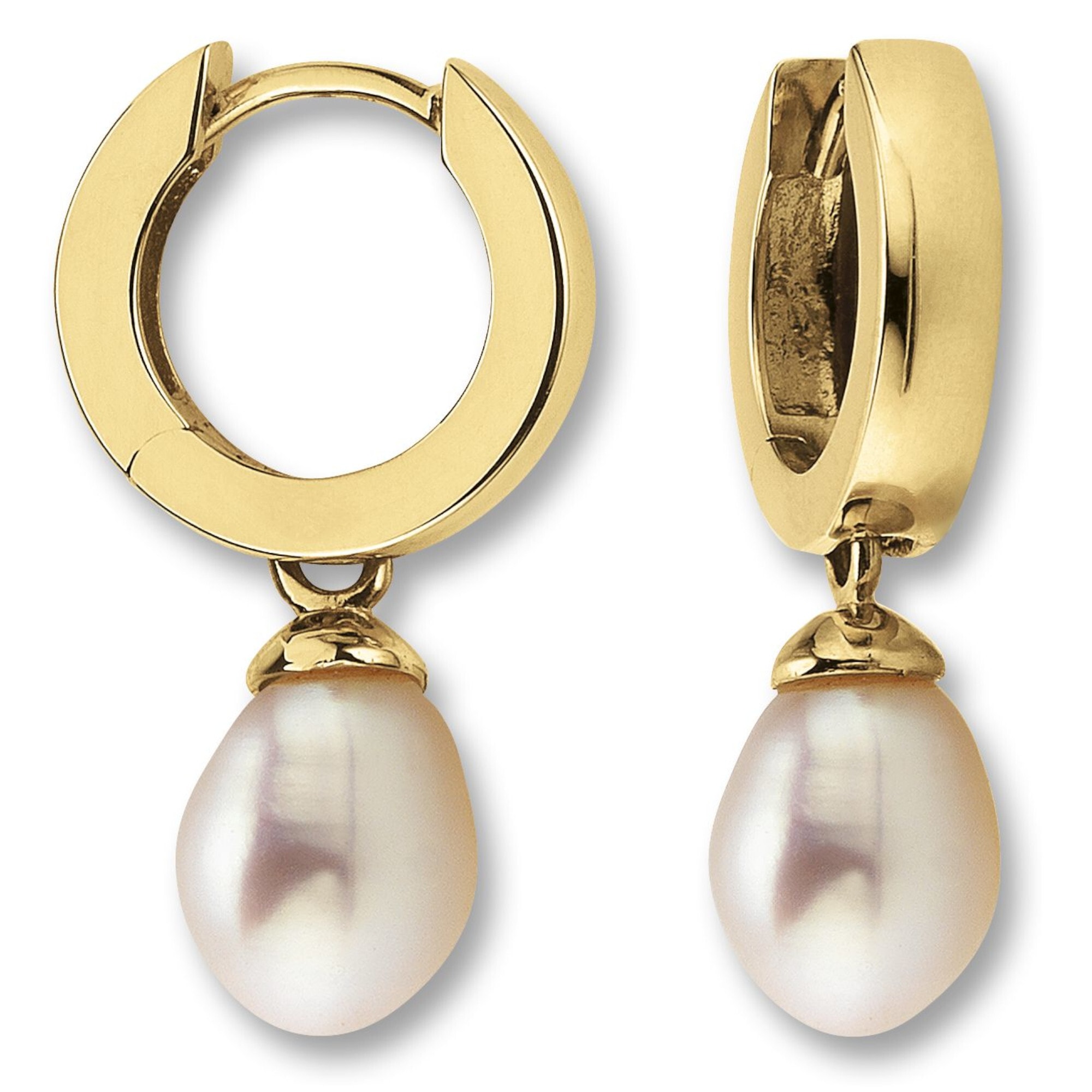 Paar Creolen ONE ELEMENT "Ohrringe Creolen aus 333 Gelbgold", gold, Ohrringe, Damen, Damen, Gelbgold 333-Gold-Perlen, Gelbgold 333, Gold, Perlen, glänzender Blickfang – ideal als Geschenkidee Image