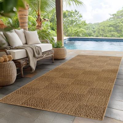 Outdoorteppich AYYILDIZ TEPPICHE "TIMBER 1405", beige, B:80cm H:5mm L:150cm, Polypropylen, Teppiche, Läufer, In und Outdoor, Jute Sisal Optik, Wohnzimmer, Aussenbereich Image