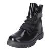 Schnürstiefelette RICOSTA "Ricosta Stiefelette Leder/Synthetik", Kinder, Gr. 35, schwarz (schwarz lack), Leder, Synthetik, casual, Schuhe