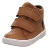 Lauflernschuh SUPERFIT "SUPIES WMS: mittel", Kinder, Gr. 22, braun, Nappaleder, Textil, unifarben, casual, Schuhe, Barfußschuh mit zwei Klettverschlüssen, Größenschablone zum Download