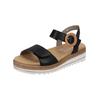 Riemchensandale REMONTE "Remonte Sandalen Glattleder", Damen, Gr. 37, schwarz, Glattleder, casual, Schuhe