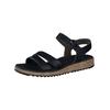 Riemchensandale PAUL GREEN "Paul Green Sandalen Glattleder", Damen, Gr. 38,5, schwarz, Glattleder, casual, Schuhe