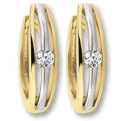 Paar Creolen ONE ELEMENT "Zirkonia Ohrringe Creolen aus 333 Gelbgold", gold, Ohrringe, Damen, Damen,mit Zirkonia, Gelbgold 333-Gold, Gelbgold 333, Gold, ein ausdrucksstarkes Schmuckstück für jeden Anlass Image