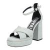 High-Heel-Sandalette BUFFALO "Buffalo Sandalen Textil", Damen, Gr. 38, blau, Textil, casual, Schuhe