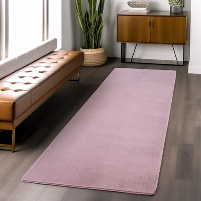 Teppich AYYILDIZ TEPPICHE "JOY 1400", rosa, B:80cm H:11mm L:250cm, Polyester, Teppiche, auch Läufer, uni Kurzflor, Wohnzimmer, Kinderzimmer Image