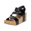 Keilsandalette BLOWFISH "Blowfish Sandalen Lederimitat", Damen, Gr. 40, schwarz, Lederimitat, casual, Schuhe