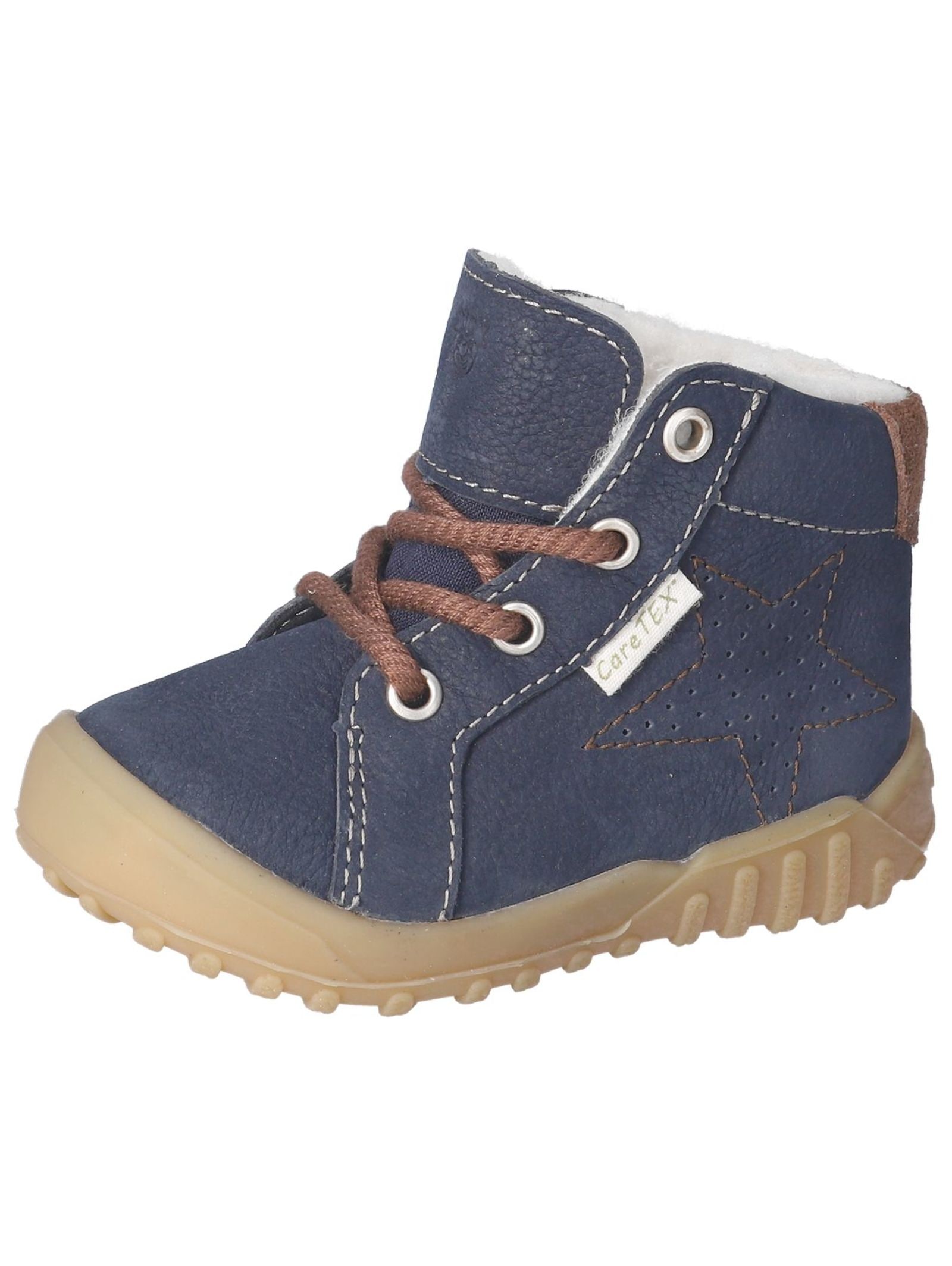 Schnürstiefelette PEPINO "Pepino Stiefelette Leder/Textil", Kinder, Gr. 25, see, Leder, Textil, Schuhe Image
