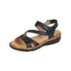 Riemchensandale REMONTE "Remonte Sandalen Leder", Damen, Gr. 40, schwarz, Leder, casual, Schuhe