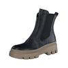 Stiefelette PAUL GREEN "Paul Green Stiefelette Leder/Textil", Damen, Gr. 40,5, schwarz (schwarz, braun), Leder, Textil, casual, Schuhe
