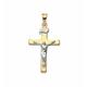 Kreuzkette ADELIA´S "Halskette - Kreuzkette mit Kreuz Anhänger Korpus aus 585 Gold", gold, Halsketten, Damen, Gelbgold 585-Gold, Gelbgold 585, Gold, Schmuckset mit bis 45 cm stufenlos verstellbarer 925 Silber Halskette