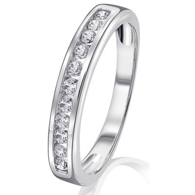 Goldring ONE ELEMENT "Zirkonia Ring aus 333 Weißgold Zirkonia Ring aus 333 Weißgold" Gr. 54, silber, Fingerringe, Damen, 54,mit Zirkonia, Weißgold 333-Gold, Weißgold 333, Gold, ein stilvolles Accessoire für Damen mit Geschmack Image