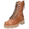 Schnürstiefelette PAUL GREEN "Paul Green Stiefelette Glattleder", Damen, Gr. 39, braun (cognac), Glattleder, casual, Schuhe