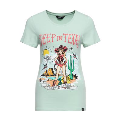 Queen Kerosin Damen Print T-Shirt Deep in Texas mint Image
