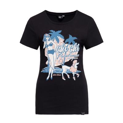 Queen Kerosin Damen T-Shirt Chi Chi Beach Poodle schwarz Image