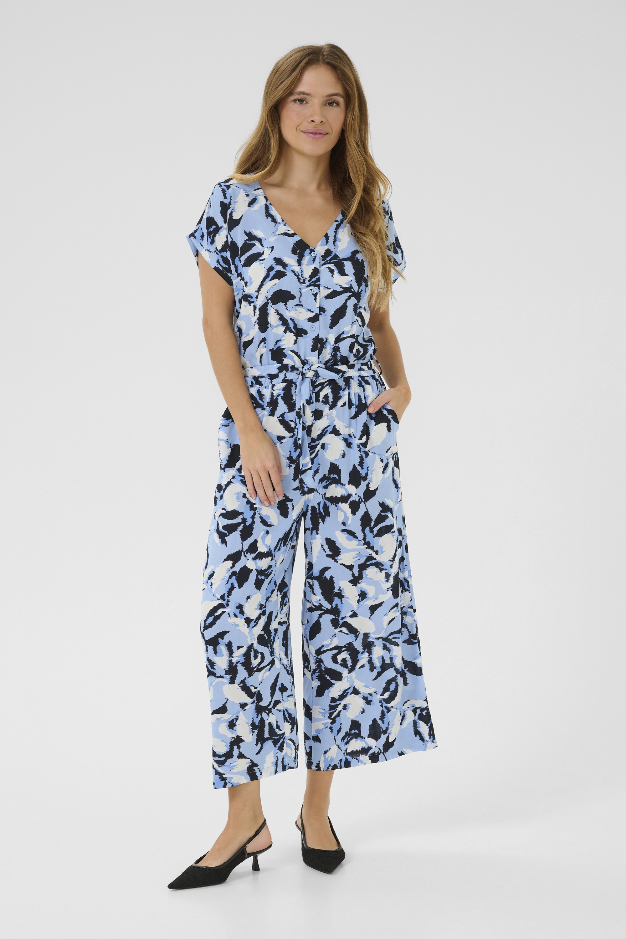 Overall Loose fit blue multi Image