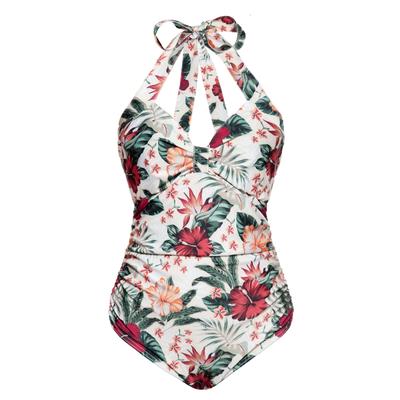 Queen Kerosin Damen Swimsuit Flower creme Image