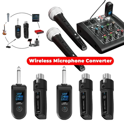 UHF Professionelle Mikrofon Wireless Konverter XLR Sender Empfänger Für Dynamische/Kondensator Mic Gitarre Audio Mixer PA System