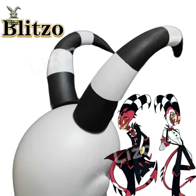 Blitzo Dämon Teufel Hörner Cosplay Kostüme Erwachsene Kopfbedeckung Halloween Kopfschmuck Prop Image