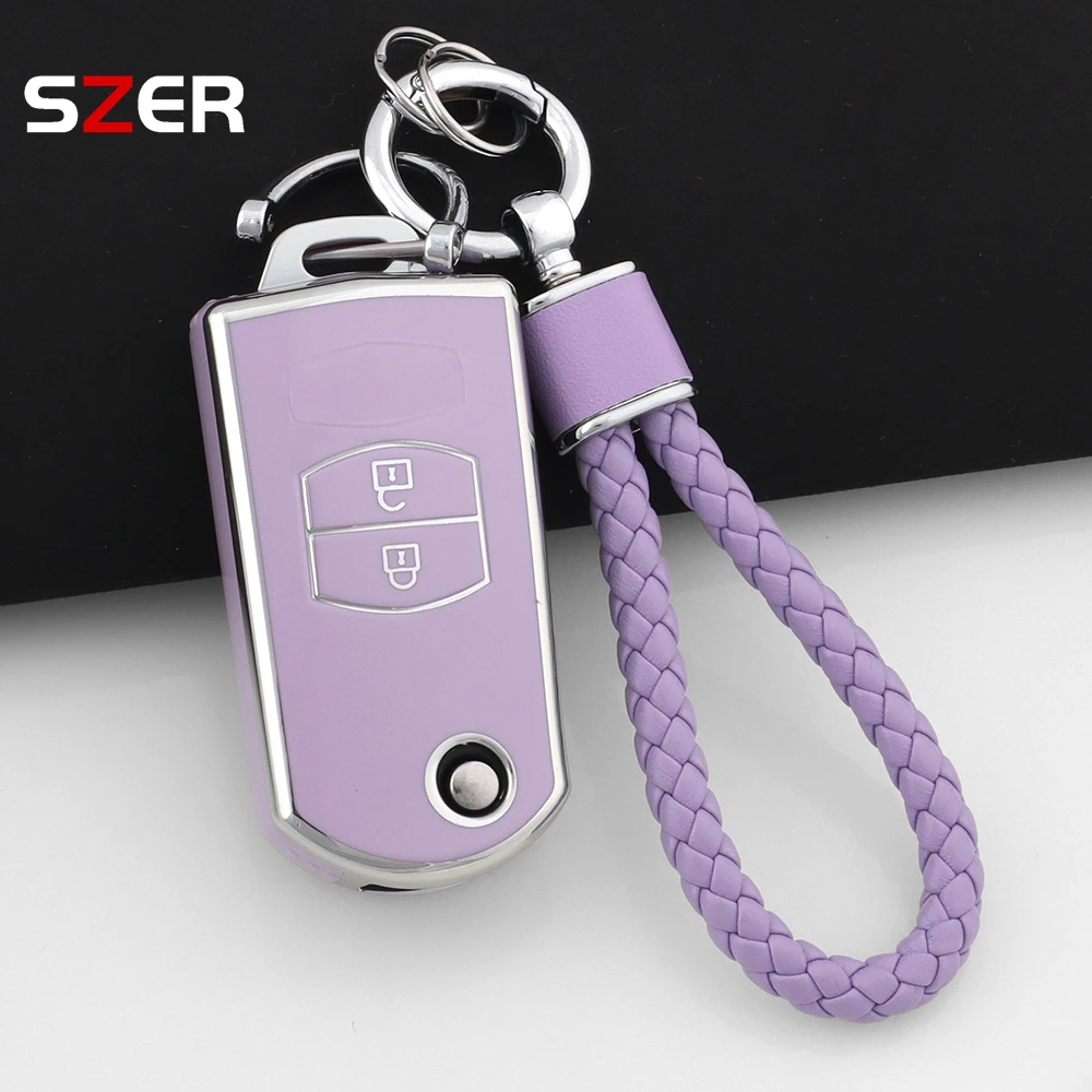 NEUE TPU Auto Schlüssel Fall Abdeckung Shell Für Mazda 3 5 6 Serie M6 RX8 MX5 2 3 Tasten Flip Schlüssel Schutz Fob Schlüsselbund Zubehör Image