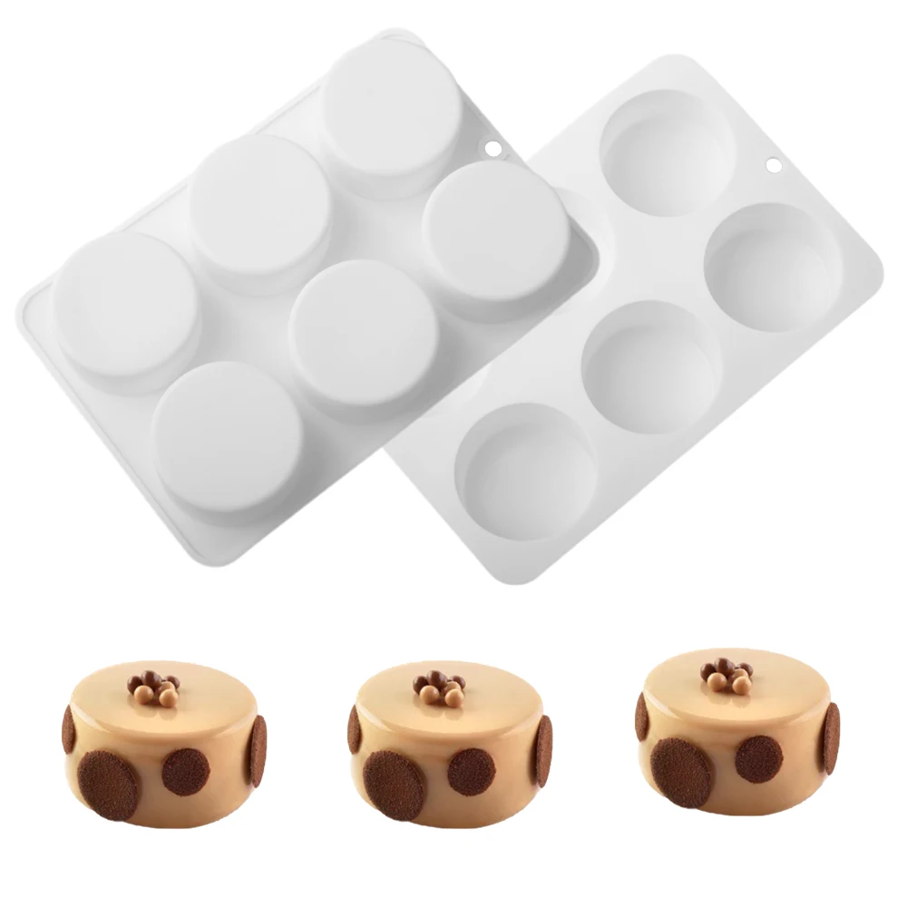 6-zellige Zylindrische Mousse Kuchen Form Gebäck Backformen Silikon Kuchen Form Küche Backen Liefert Party Dessert, Der Werkzeuge Image