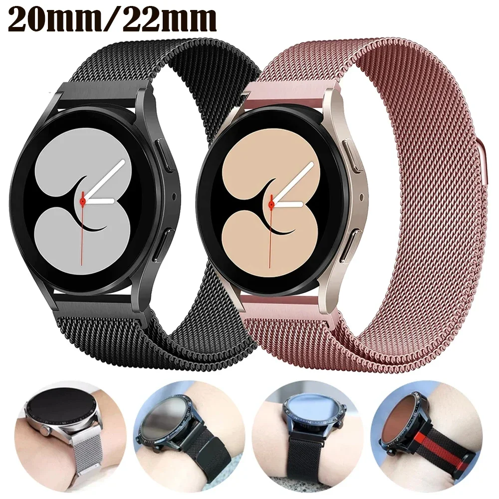 Milanaise-Schlaufe für Amazfit GTS/GTR-4-3-2-2e-Mini-Pro/Stratos 3 Metallarmband 20 mm 22 mm Uhrenarmband für Amazfit Bip-U-S-Lite-Armband Image