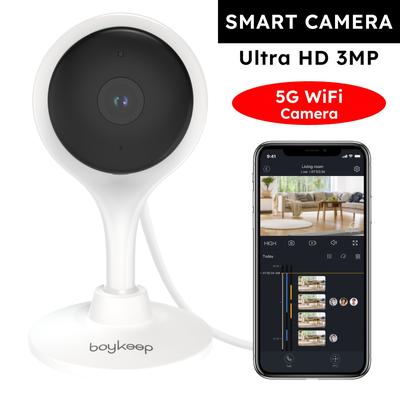 TEMU 1pc Boykeep 5g/2.4ghz Wifi Camera Indoor Surveillance Camera Indoor 2k Baby Monitor With Camera, Night , Motion/ Sound Detection, Audio, Sd & Cloud Storage, K10 Image