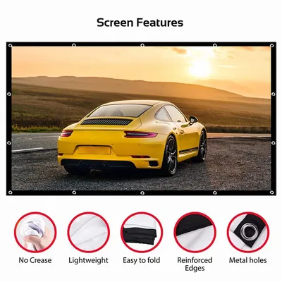 Simple Projector Curtain Home Theater Office 16:9 HD Display Projection Screen