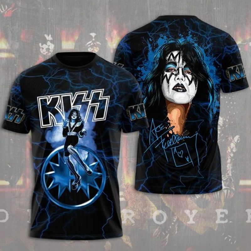 Classic Rock Kiss Band 3d Print Tshirt Men Women Fashion T-shirt Hip Hop Tops Tees Kid T shirt Men Clothes Heavy Metal Top Music