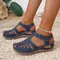 Sandals Shoes Women Summer Beach Women's Sandals for Women Solid Color Round Head Wedge Casual Comfortable Sandal for Female
