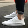 Günstige Weiße Casual Schuhe für Männer Flache Freizeit Schuhe Atmungsaktive Licht Wanderschuhe
