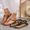 Damen-Sandalen, Sommer-Flip-Flops für Damen, bequeme Wohnungen, Outdoor-Mode, Damenschuhe, Schuhe, 2025, luxuriös, lässig, Barfuß