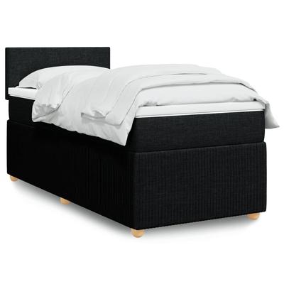 TEMU Box Spring Bed With Mattress, Black, 90x200 Cm, Fabric Image
