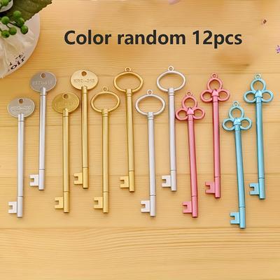 TEMU Fine Writing Tools Random 12pcs Retro Key Shaped Gel Pens Image