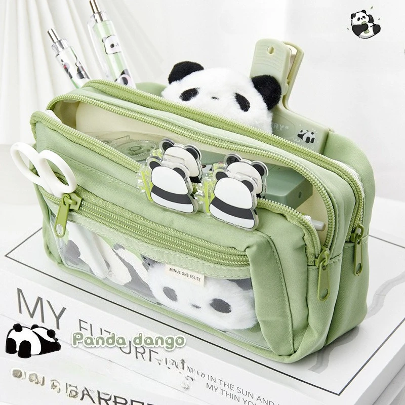 Panda Federmäppchen, Grundschul-Briefpapierbox, Federmäppchen, hoher ästhetischer Wert, Federmäppchen mit großem Fassungsvermögen. Image