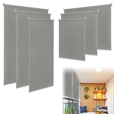 TEMU Outdoor Roller Blind, Vertical Awning, Balcony Roller Blind, Outdoor Blind, Privacy Roller Blind, Sun Protection, Uv Protection, Sail For Windows And Doors, Grey Image