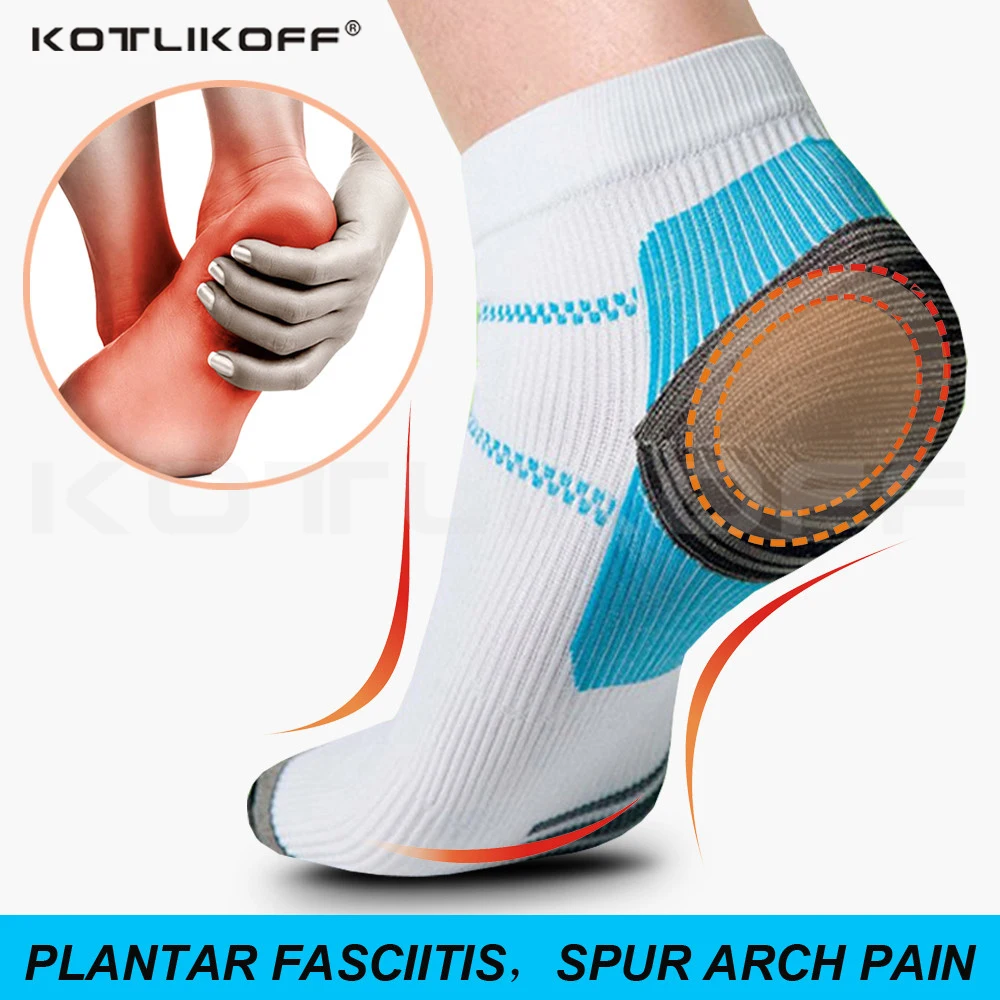 1 Paar hochwertige Fußkompressionssocken für Plantarfasziitis, Fersensporn, Bogenschmerzen, bequeme Socken, venöse Knöchelsocken Image