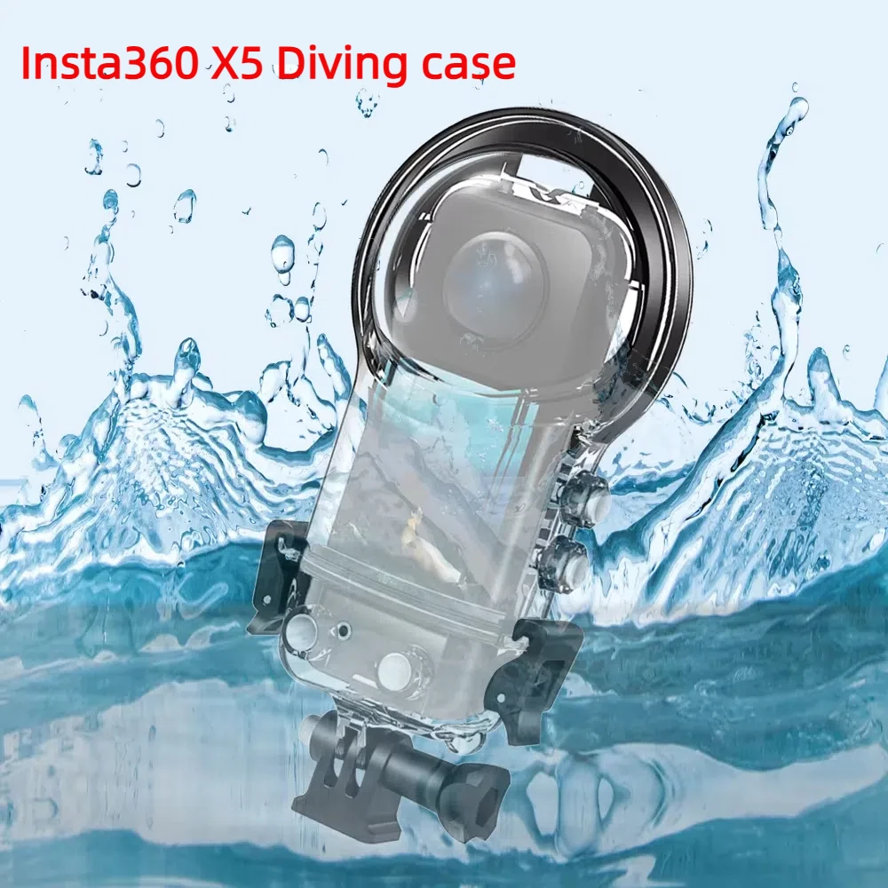 Für Insta360 X5 Unsichtbare Tauchen Fall 60M Wasserdichte Gehäuse Fall Unterwasser Schutzhülle Abdeckung X5 Panorama Kamera Tauchen Image