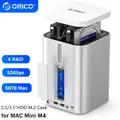 ORICO 2.5/3.5 "Custodia per HDD 10Gbps M2 NVMe SATA SSD Custodia Hub USB Docking Station RAID DAS Scatola di archiviazione per disco rigido per Mac Mini M4