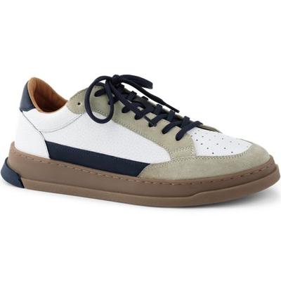 Gum Sole Leather Trainers, Men, size: 10, regular, White, Leather, by Lands' End